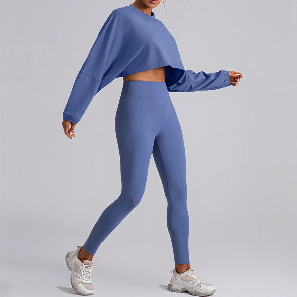 MotionMoxie® Long Dolman Sleeve Sweater - Casual Fitness Pullover