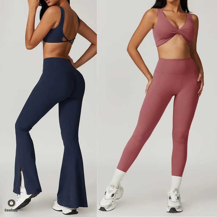 MotionMoxie® 2PCS Yoga Set - High Waist Leggings & Gym Top