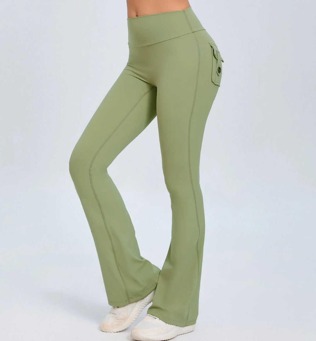 MotionMoxie® Flare Pocket Yoga Pants - High Waist & Quick Dry